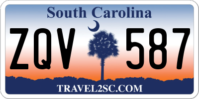 SC license plate ZQV587