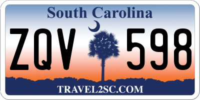 SC license plate ZQV598