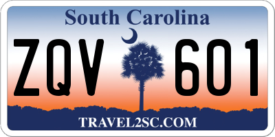 SC license plate ZQV601