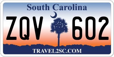 SC license plate ZQV602