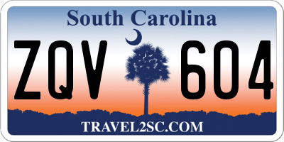 SC license plate ZQV604