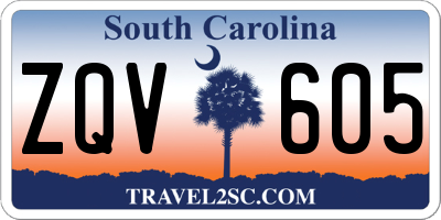 SC license plate ZQV605