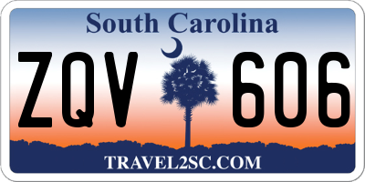 SC license plate ZQV606