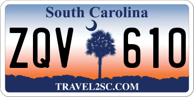 SC license plate ZQV610
