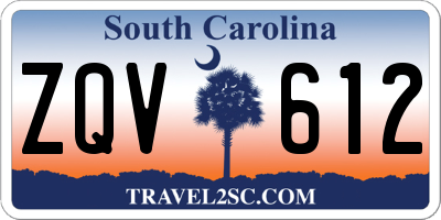 SC license plate ZQV612