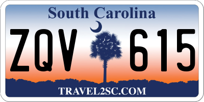 SC license plate ZQV615