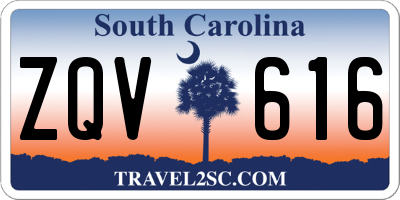 SC license plate ZQV616