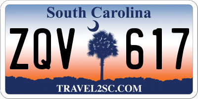 SC license plate ZQV617