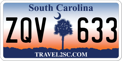 SC license plate ZQV633