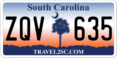 SC license plate ZQV635