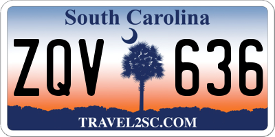 SC license plate ZQV636