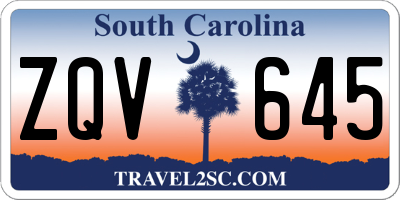 SC license plate ZQV645