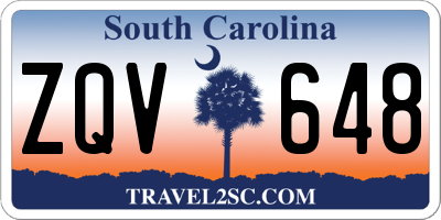 SC license plate ZQV648