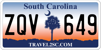 SC license plate ZQV649