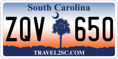 SC license plate ZQV650