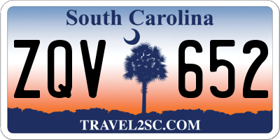 SC license plate ZQV652
