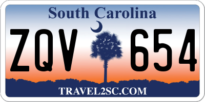 SC license plate ZQV654