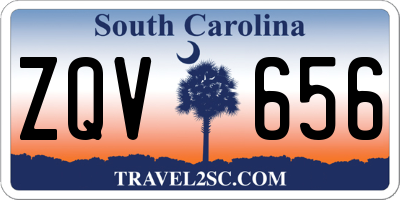 SC license plate ZQV656