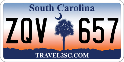 SC license plate ZQV657