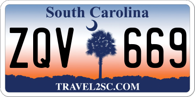 SC license plate ZQV669