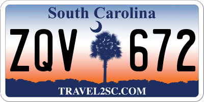 SC license plate ZQV672