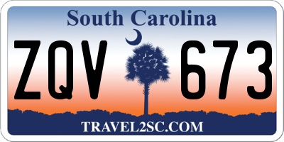 SC license plate ZQV673