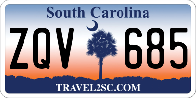 SC license plate ZQV685