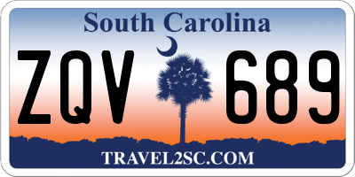 SC license plate ZQV689