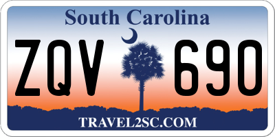 SC license plate ZQV690