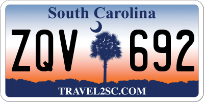 SC license plate ZQV692