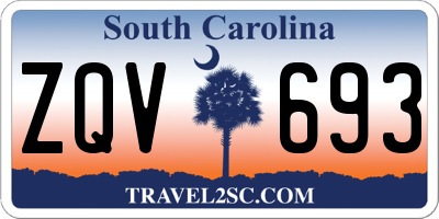 SC license plate ZQV693
