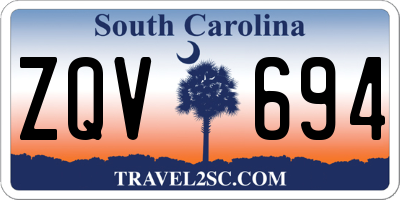 SC license plate ZQV694