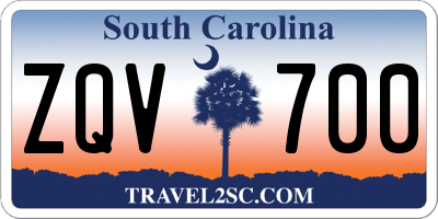 SC license plate ZQV700