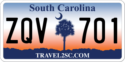 SC license plate ZQV701