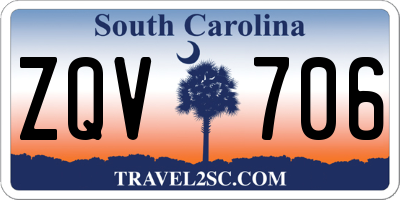 SC license plate ZQV706