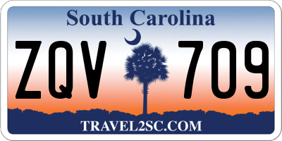 SC license plate ZQV709