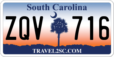 SC license plate ZQV716