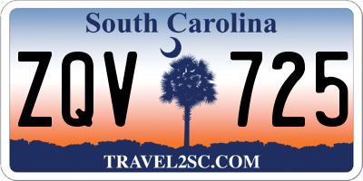 SC license plate ZQV725