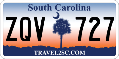 SC license plate ZQV727