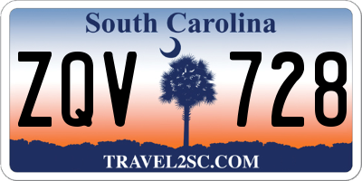 SC license plate ZQV728