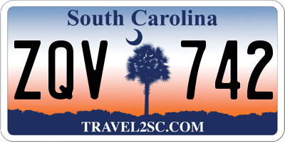 SC license plate ZQV742