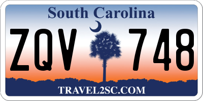 SC license plate ZQV748
