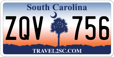 SC license plate ZQV756