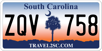SC license plate ZQV758