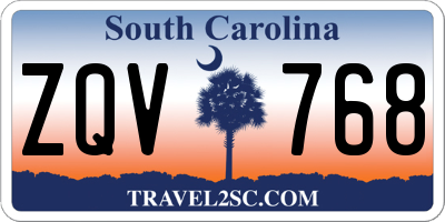 SC license plate ZQV768