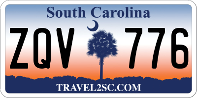 SC license plate ZQV776