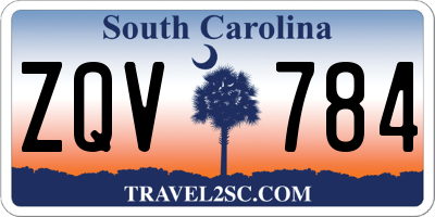 SC license plate ZQV784