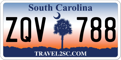 SC license plate ZQV788