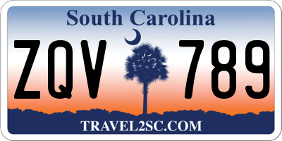 SC license plate ZQV789