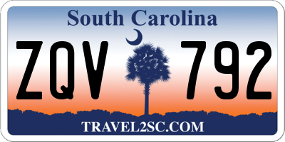 SC license plate ZQV792